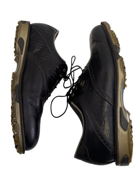 FootJoy DryJoys Tour 53676 Black Croc Leather Spiked Golf Shoes Mens 11 Classic main image 8